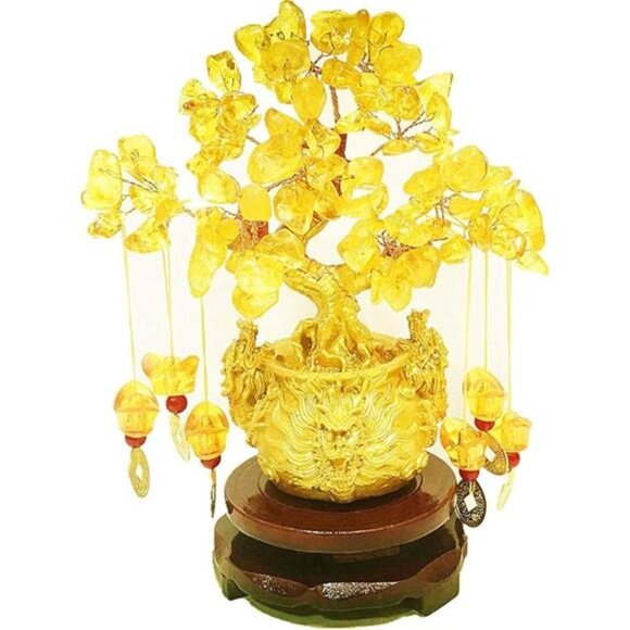 Feng Shui Yellow Crystal Tree/Yellow Crystal Money Tree and Yellow Crystal - Picture 6 of 6